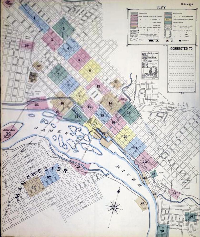 1886 Sanborn Fire Insurance Map from Richmond