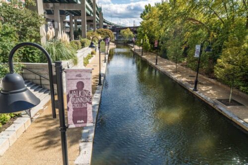 The Riverfront Canal Walk offers a picturesque waterfront path perfect for walking, biking, and enjoying stunning views of the James River and downtown skyline